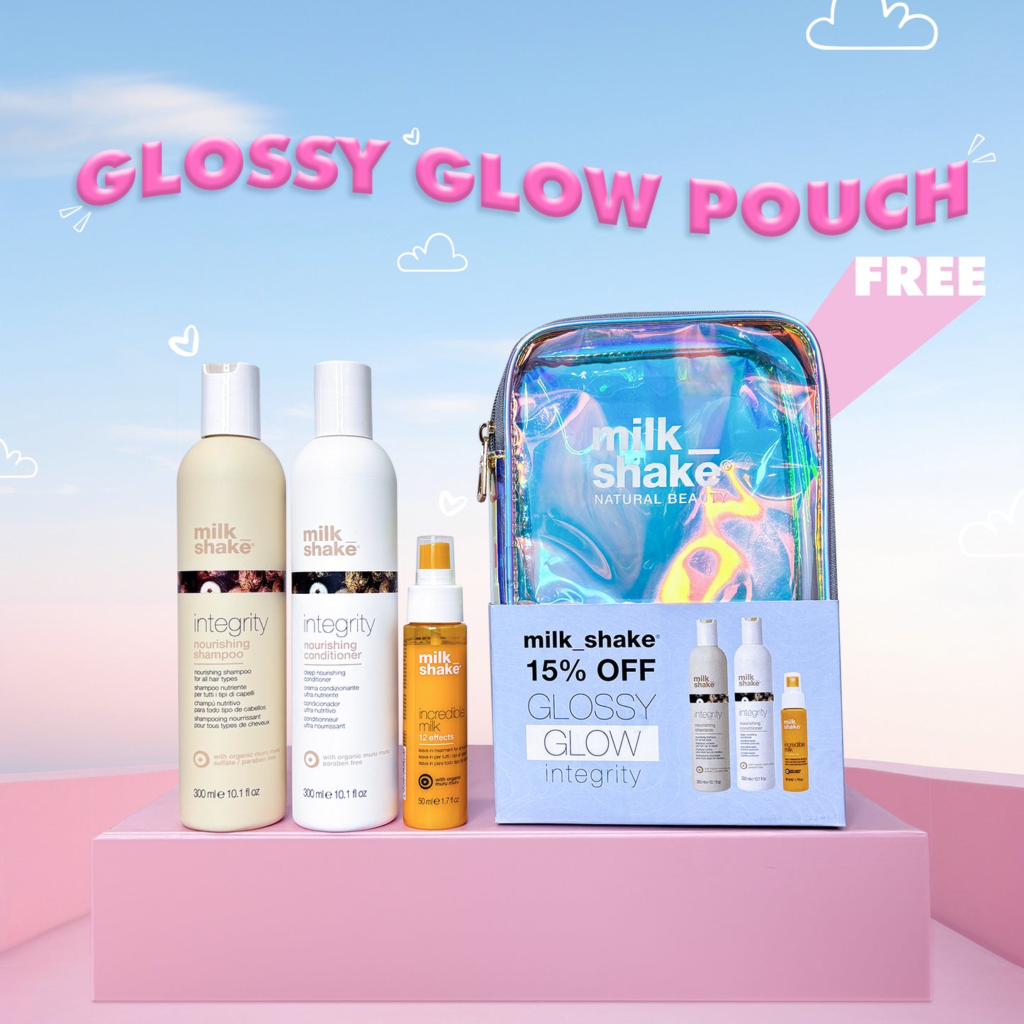 milk_shake® Integrity Glossy Glow Kit with Free Travel Case